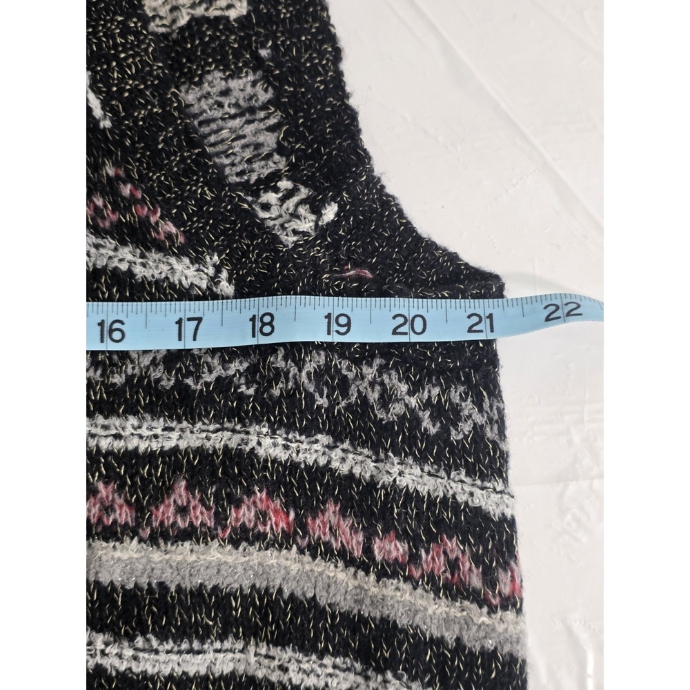 Eddie Bauer Vest Open Sweater Cardigan Sx L Aztec Southwestern Sleeveless Cozy - Picture 8 of 10